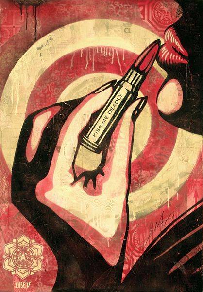 File:Kiss Me Deadly Stencil Collage on Paper.jpg