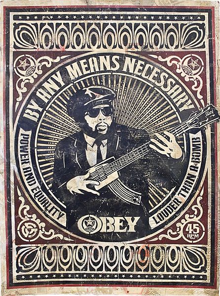 File:By Any Means Necessary Stencil Collage on Paper.jpg