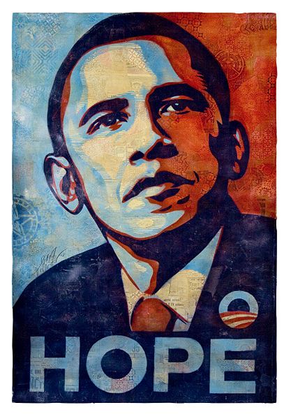 File:Obama Hope Stencil Collage on Paper Detail 2.jpg
